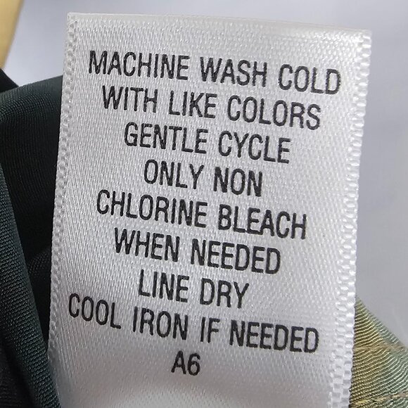 Simply Vera Vera Wang Blouse Green Grunge Ombre Pleated Belted 4 - Picture 9 of 10